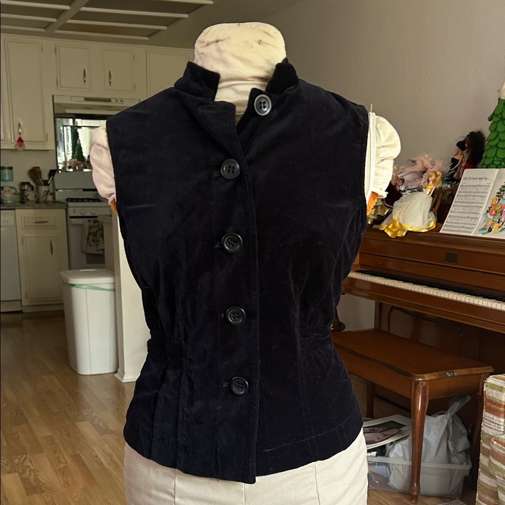 Charter Club Black Velvet Buttoned Vest
